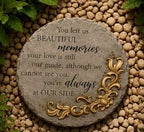 Carson Beautiful Memories Memorial Garden Stone – Decorative Bereavement Plaque with Heartfelt Sentiment, Indoor & Outdoor Resin Garden Stone, Sympathy & Remembrance Gift - Image 3