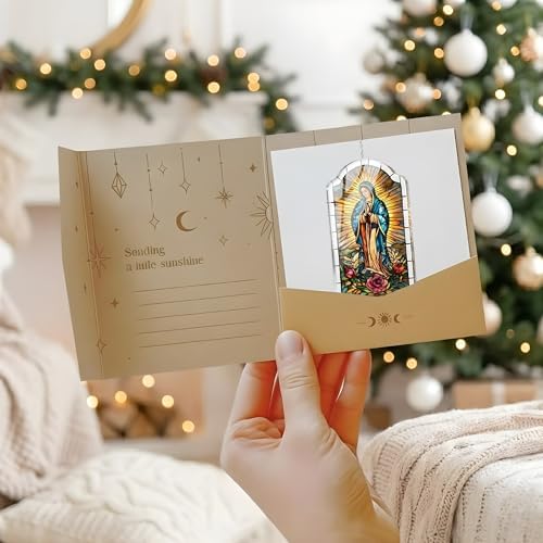 Our Lady of Guadalupe Acrylic Suncatcher Size 8 inches, Stained Glass Effect Window Hanging Ornament, Garden Decor, Gift for Mother's Day - Image 5