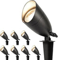 LUTEC 12V Low Voltage Landscape Lighting, Die-cast Aluminum Spot Lights with Connectors, IP65 Waterproof Outdoor Landscape Spotlights, 5W 550LM Warm White 3000K for Tree Garden Yard Pathway, 8 Pack by LUTEC