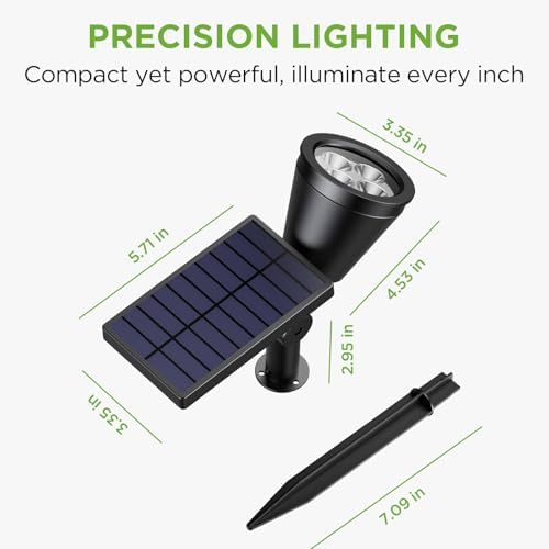 InnoGear 2 Solar Lights Outdoor Spot Garden Yard Landscape Flag, Warm White - Image 3