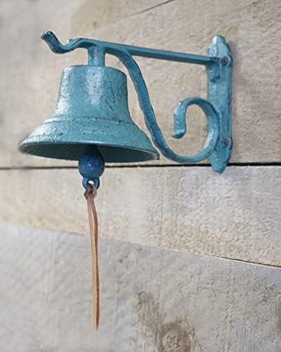 NACH Rustic Cast Iron Doorbell, Small Door Bells for Homes, Dinner Bell, Small Bell, Kitchen Door Bell, Turquoise Door Bell, 8.5x5x6.5 Inches, JS-90-091AT - Image 6