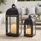 NEEDOMO Lanterns Decorative Outdoor & Indoor, Set of 2 Outdoor Lanterns for Porch, Large Candle Lantern, Bronze Metal Frame with Glass, Vintage Farmhouse, Patio, Pathway, Garden, Fall, Christmas by NEEDOMO-LightUpYourSpace