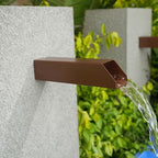 2 Inch 316 Stainless Steel Square Outdoor Water Fountain Spout, Waterfall Spillway Scupper with Integrated Spray Baffle for Landscape Decors, Pools, Ponds, Water Walls (Brown) by Aquadock