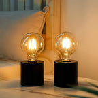 JHY DESIGN Set of 2 Black Metal Table Lamp Battery Powered 7" Tall Cordless Lamp Light with Edison Style Bulb Battery Operated Great for Living Room Bedroom Weddings Parties Indoors Outdoors - Image 4
