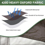 MECCANIXITY Zipper IBC Tote Cover 275 Gallon, 420D Heavy Oxford Waterproof Sunshade Rain Barrel Water Tank Protective Cover for 1000L Outdoor Garden, (39.37 x 47.24 x 45.66 Inch, Brown) - Image 4