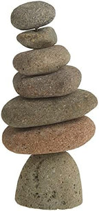 Ancient Graffiti Large 7-Stone Natural River Stone Cairn, 11 inches - Image 3