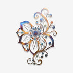 Floral Metal Wall Art Abstract Flower Plaque Rustic Home Decor Indoor Outdoor Hanging Sculpture for Living Room Bedroom Garden Porch Stylish Elegant Botanical Ornament (16 INCH) - Image 2