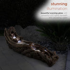 Alpine Corporation 80" Long Indoor/Outdoor Wood River Log Water Fountain with LED Lights, Cascading Natural Water Feature for Gardens, Patios, Yards, and Outdoor Decor, Brown and Gray - Image 4