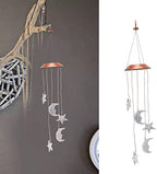 Solar Color Changing Wind Bell Moon and Star, LED Decorative Mobile, Gift for Mom, Waterproof Outdoor Lights for Garden,Party, Yard, Window Decoration - Image 3