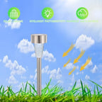 12pcs Solar Powered Path Lights Stainless Steel Waterproof for Yard Garden - Image 3