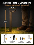 Gardenreet Brass Low Voltage L-Shaped Path Light, Bronze, G4, 2700K, 1Pack - Image 3