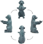 Cynkeyee Outdoor-Statues Garden Decor Bird Bath - Large Dog Statue Bird Feeder Statues for Outside Yard Lawn Patio Gardening Gifts for Women Fairy Garden (Bronze) - Image 4