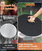 24" Wooden-Handle Fire Pit Lid for Pits up to 22", Round Metal Bonfire Pit Burner Pan Cover, Smokeless Fire Pit Cover for Fire Tables, All-Weather Resistance Outdoor Firepit Accessory - Image 5