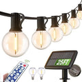 Solar Outdoor String Patio Bistro Lights, 25ft 27LED 3W G40 Bulbs, USB Rechargeable Portable Edison Café String Lights for Porch, Pergola, Backyard, Garden, Pool, Party, Camping (25 FT 27 LED, 1) by Unknown