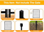 Getlay Doorless Dog Digging Fence Barrier,48in(H) 12 Panels Total 26.6 Ft(L), Black Metal Fencing for Yard 4ft Tall, Dog Fence Outdoor for Yard, Fencing for Garden Beds, Garden Fences Border - Image 3