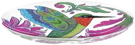 Evergreen Garden 18 inches Glass Bird Bath Bowl, Glass Painted Birdbath or Wild Bird Feeders for Outdoor Bird Bath Stand, Bird Bath Replacement Bowls Only (Hummingbird) - Image 2