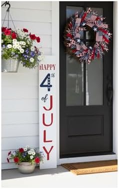 Calloway Mills 118864707 Happy 4th of July White Porch leaner, 47" x 7.25" - Image 3