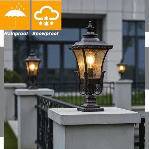 MADISH Outdoor Lamp Post Light, Landscape Path Lights IP65 Waterproof Bollard Lights, E26 Lamp Holder, Modern Outdoor Path Lights Bollard for Lawn, Patio, Courtyard, Driveway - Image 6
