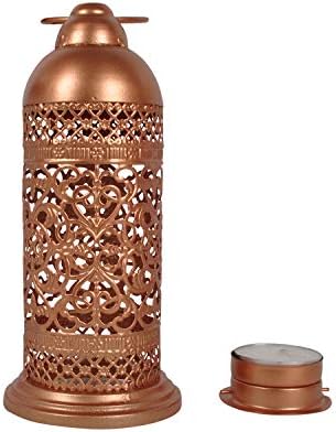 Lalhaveli Handmade Moroccan Style Metal Iron Tea Light Candle Holder Home Decor 7 x 3 Inch (Copper) - Image 7