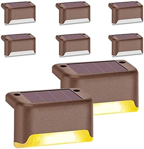 8 Pcs Solar Deck Lights Outdoor, Solar Step Light LED Waterproof Lighting for Outdoor Deck, Patio, Stairs, Yard, Path and Driveway by Unknown