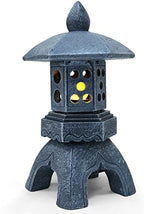 Pagoda Lantern Garden Statue with Solar Lotus Lights, Large Resin Japanese Temple Pagoda Lamp Asian Zen Outdoor Yard Decor for Landscape Patio Porch Lawn Decorations, Christmas Ornament Gift - Image 5