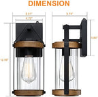 LONEDRUID 2 Pack Dusk to Dawn Sensor Outdoor Wall Lights with Wood Grain - Image 6