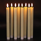 GenSwin Flameless Taper Candles LED Battery Operated Remote Timer Ivory - Image 3