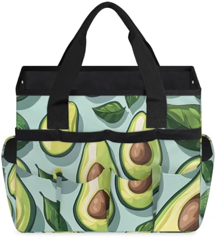 Fruit Avocados Garden Tool Bag Tote for Men Women Multiple Pockets Wide Mouth Heavy Duty Waterproof Tool Organizer Bag for Outdoor Lawn Yard Portable Gardening Storage With Elasticbands by Unknown