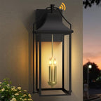 25IN Dusk to Dawn Outdoor Light, 3-E12 Base Wall Sconce for Porch by Lawyettle