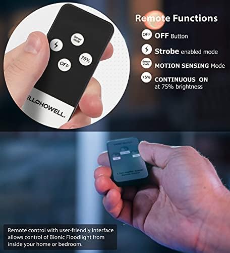 Bionic Floodlight Solar Light Outdoor Waterproof Patio Light Motion Sensor Outdoor Lights w/ Remote Control 3 Heads Wall Lights - Wireless, 50% Brighter-108 COB LED For Lawn, Garden, As Seen On TV - Image 4