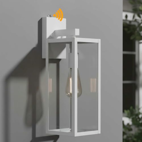 18 Inch White Large Outdoor Wall Lights Dusk to Dawn 2 Pack Outdoor Wall Sconces with Dusk to Dawn Sensor Porch & Patio Lights Large Size Outdoor Porch Light with Photocell Sensor Outdoor Lighting - Image 2
