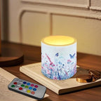 Floral Butterfly Pattern Flameless LED Candle with Remote Color Changing Control 4 PCS Electric Pillar Candle with 4H 8H Timer for Room Fall Wedding Christmas Decorations - Image 3