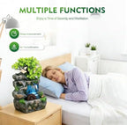 Tabletop Waterfall Fountain with Flowing Water & LED Lights – Indoor Resin Rockery Desk Fountain for Home, Office, Bedroom Relaxation & Decoration, Mini Desktop Water Featur - Image 4