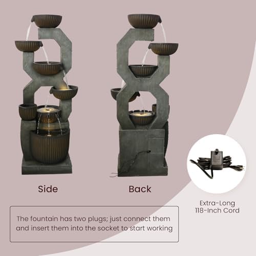 Bumilgar Outdoor Freestanding Water Fountain Large Garden Feature - Image 5
