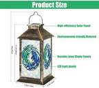 Solar Lantern Elegant Stained Glass Koi Fish Flowing Tails Turquoise Blue Outdoor Waterproof Hanging Solar Light Outside Lights for Patio Yard House Lawn Decor Birthday Gifts for Women Mom - Image 2