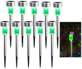 10PCS Green LED Outdoor Steel Garden Solar Powered Landscape Light Lamp Yar Pathway Stake Lights by NEWOTE