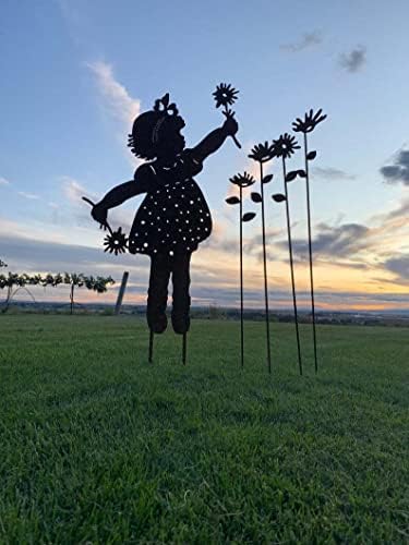 Butterfly Girl Silhouette Sculpture, Metal Garden Stake Outdoor Decor, Shadow Art Figurines for Yard Patio Lawn Home Garden Decoration(C) - Image 6