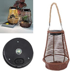Dpofirs Hanging Rattan Lantern, Outdoor Solar Light Planter, Water Proof PC Rattan Outdoor Lantern with LED Lighting, for Garden Terrace Balcony Yard (Dark Brown) - Image 5