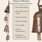 Handmade Farmhouse Vintage Decorative Bells, Hanging Witches Bells for Protection, Cow Bell Wind Chime for Outdoor Garden, Door Knob Bell for Door Opening, Witchcraft Christmas Wreaths Ornament Decor - Image 3