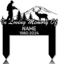 Personalized Hunter Grave Marker White-Tailed Deer Hunting Memorial Garden Stake 8-24 inch Hunter Dad Loss Gift, Hunter Memorial Gift Loss of Loved One (White-Tailed Deer Hunting) by Linktee