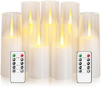 kakoya Flameless LED Candles Upgraded Realistic Flickering Flame,7Pcs Battery Operated Candles with Remote Timers,LED Pillar Candles for Home Decor,Christmas,and Parties（White） by FLAMELESSCANDLES