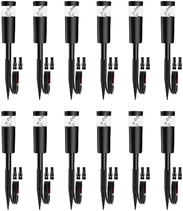 5W Low Voltage Landscape Pathway Lights with Connectors 12V Outdoor Landscape Lighting LED Bollard Path Lights Wired IP65 Waterproof Warm White Walkway Lights for Garden Yard Lawn (12Pack) by DOREIO