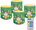 4 Pack Flameless Candles with 18-Key Remote Battery Operated Candles with Timer St Patrick's Day Flameless Pillar Tea Lights for Home Decorations, Cat Beer Shamrocks by Merkmak