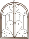 FONDOTIN Faux Window Wall Decor: Iron Art Rustic Window Frame For Garden And Entryway - Farmhouse Wall Art Vintage Decoration For Indoor And Outdoor 13.8"X18.3" Light Brown by FONDOTIN