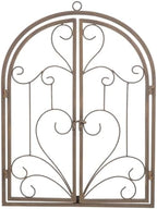 FONDOTIN Faux Window Wall Decor: Iron Art Rustic Window Frame For Garden And Entryway - Farmhouse Wall Art Vintage Decoration For Indoor And Outdoor 13.8"X18.3" Light Brown by FONDOTIN