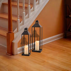 Large Lanterns Decorative Outdoor Indoor, 23" 19" Floor Lantern with Candle - Image 5