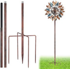 LEIFIDE Copper Color 72" h Replacement Pole for Large Wind Spinner, Windmill Replacement Parts, Three-Part Composition, 22mm Thicker Tube, Easy Assembly for Large Metal Wind Spinner (5 Prongs Base) by LEIFIDE