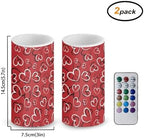 Valentines Day Red Heart Flameless Candles with Remote Battery Operated Candles with Timer Lanterns Waterproof Flameless Pillar Lights for Dining Table Decoration - Image 2