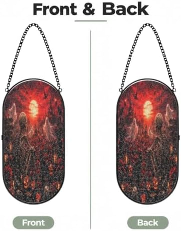 Halloween Skeleton Pumpkin Haunted Castle Sun Catcher 10.2In - Image 2