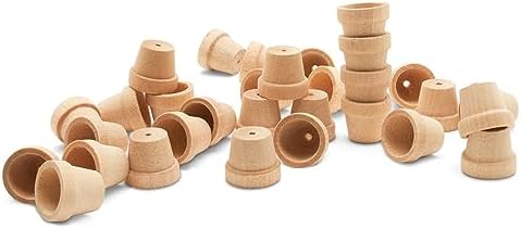 Woodpeckers Mini Craft Flower Pot 5/8-inch x 9/16-inch, Pack of 250 Unfinished Flower Pot for Diorama by Woodpeckers